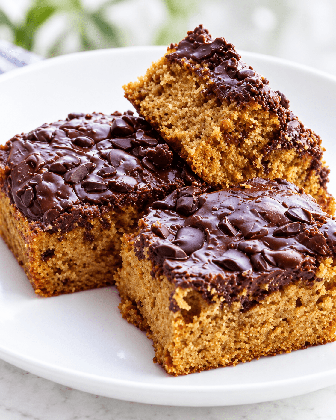 Squares of pumpkin and cocoa snack bar